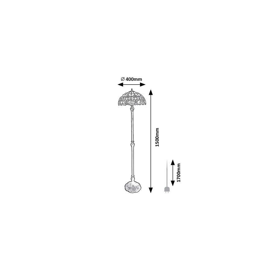Brilagi - Tiffany-vloerlamp LORAS 2xE27/60W/230V