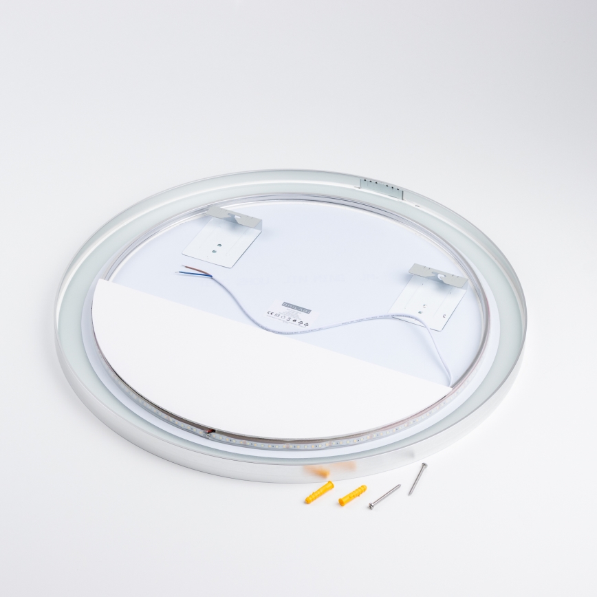 Brilagi - LED-badkamerspiegel TORINO LED/19W/230V Ø 60 cm zilver IP44 CRI 90 dimbaar + CCT