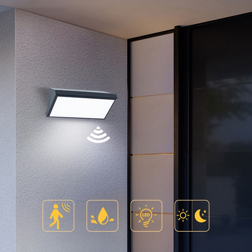 Brilagi - LED buitenwandlamp met sensor TRIANGLE LED/20W/230V antraciet IP65