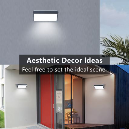 Brilagi - LED buitenwandlamp met sensor TRIANGLE LED/20W/230V antraciet IP65