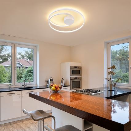 Brilagi - LED dimbare plafondlamp TWISTER LED/48W/230V 3000-6000K Ø 50 cm wit + afstandsbediening