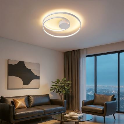 Brilagi - LED dimbare plafondlamp TWISTER LED/48W/230V 3000-6000K Ø 50 cm wit + afstandsbediening