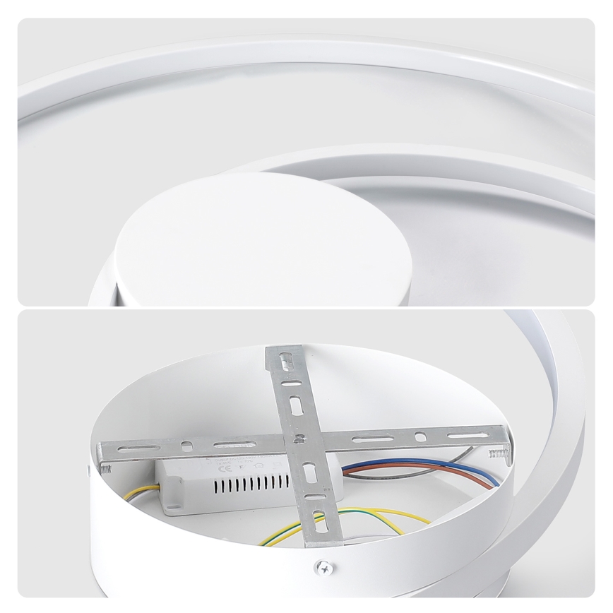 Brilagi - LED dimbare plafondlamp TWISTER LED/48W/230V 3000-6000K Ø 50 cm wit + afstandsbediening