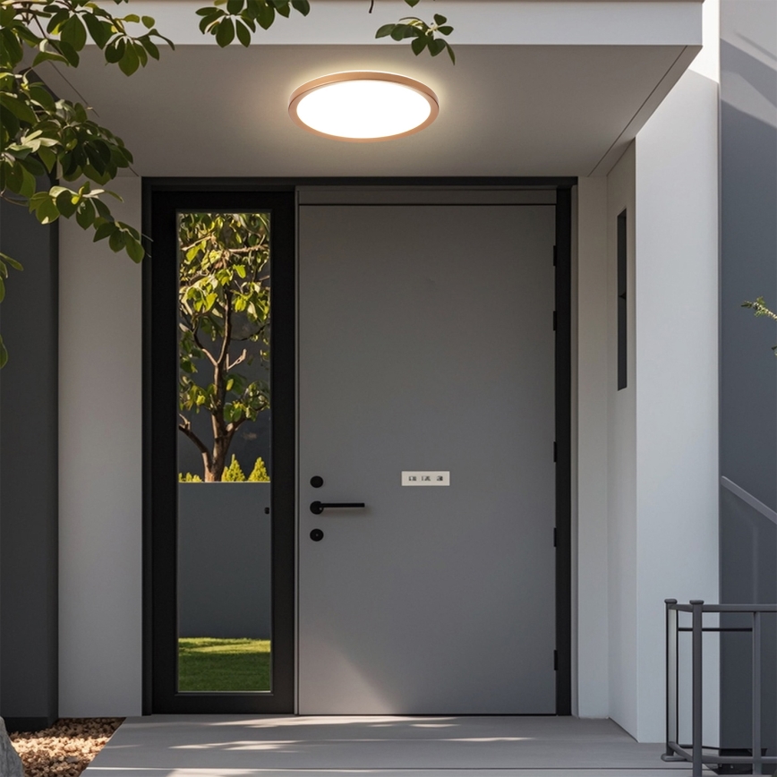 Brilagi - LED plafonnière voor badkamer ULTRA SLIM LED/24W/230V Ø 42 cm roségoud IP54