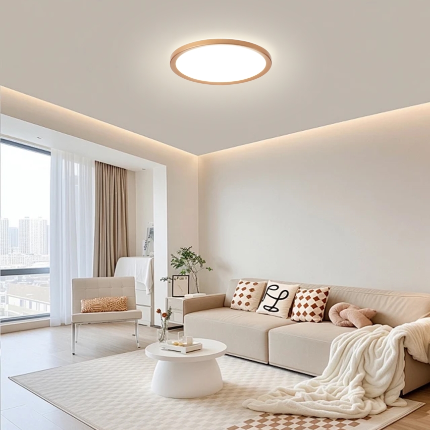 Brilagi - LED plafonnière voor badkamer ULTRA SLIM LED/24W/230V Ø 42 cm roségoud IP54