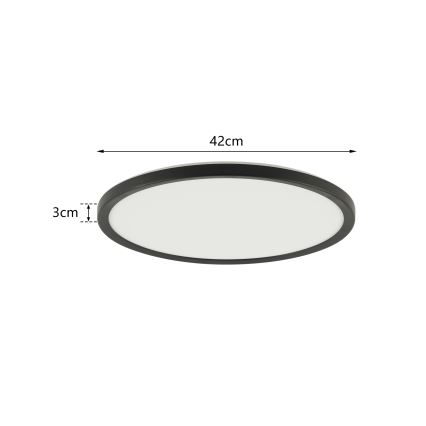 Brilagi - Dimbare LED-plafondlamp ULTRA SLIM LED/24W/230V 2700-6500K Ø 42 cm zwart + afstandsbediening