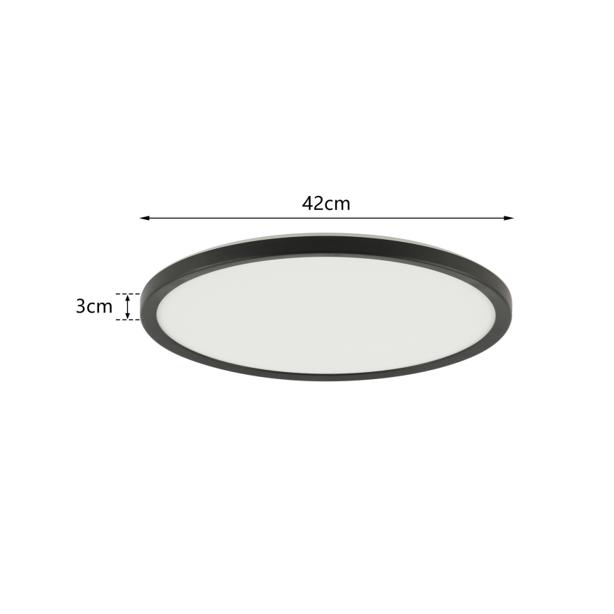 Brilagi - Dimbare LED-plafondlamp ULTRA SLIM LED/24W/230V 2700-6500K Ø 42 cm zwart + afstandsbediening