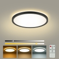 Brilagi - ULTRA SLIM dimbare LED-plafondlamp LED/18W/230V 2700-6500K Ø 30 cm zwart + afstandsbediening
