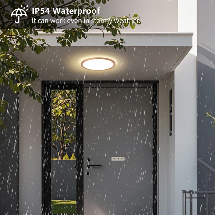 Brilagi - ULTRA SLIM LED-plafondlamp voor badkamer, 18W/230V, Ø 30 cm, roségoud, IP54