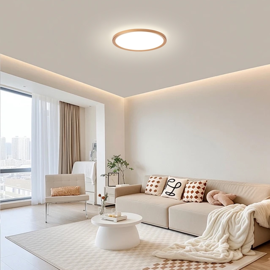 Brilagi - ULTRA SLIM LED-plafondlamp voor badkamer, 18W/230V, Ø 30 cm, roségoud, IP54