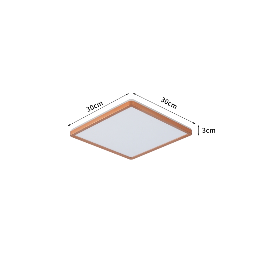 Brilagi - LED badkamerplafondlamp ULTRA SLIM LED/18W/230V 30x30 cm roségoud IP54