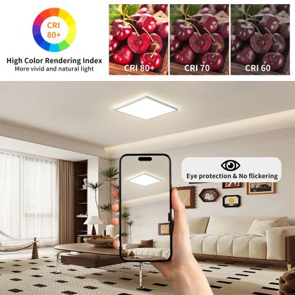 Brilagi - LED plafondlamp voor badkamer ULTRA SLIM LED/18W/230V 30x30 cm zilverkleurig IP54