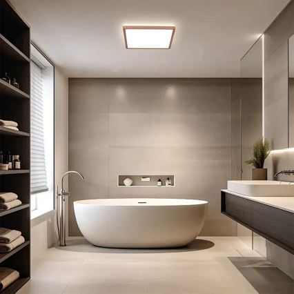 Brilagi - ULTRA SLIM LED plafondlamp voor badkamer 24W/230V 42x42 cm roségoud IP54