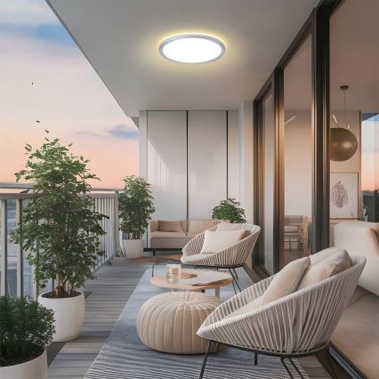 Brilagi - LED badkamerplafondlamp ULTRA SLIM LED/24W/230V pr. 42 cm zilver IP54