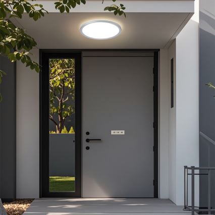 Brilagi - LED badkamerplafondlamp ULTRA SLIM LED/24W/230V pr. 42 cm zilver IP54