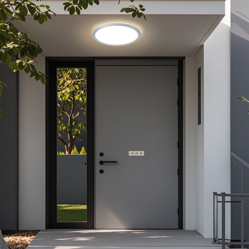 Brilagi - LED badkamerplafondlamp ULTRA SLIM LED/24W/230V pr. 42 cm zilver IP54