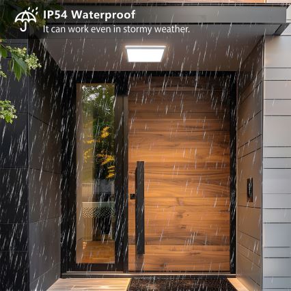 Brilagi - LED badkamerplafondlamp ULTRA SLIM LED/24W/230V 42x42 cm zilverkleurig IP54