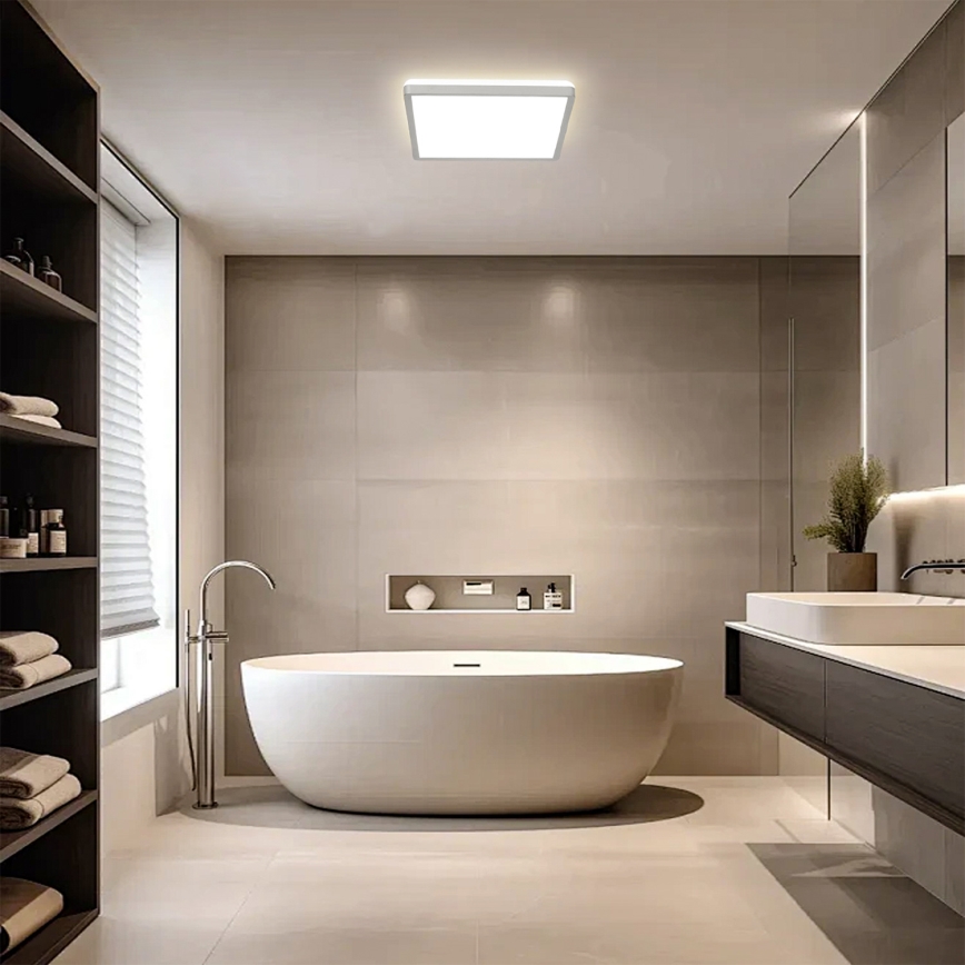 Brilagi - LED badkamerplafondlamp ULTRA SLIM LED/24W/230V 42x42 cm zilverkleurig IP54