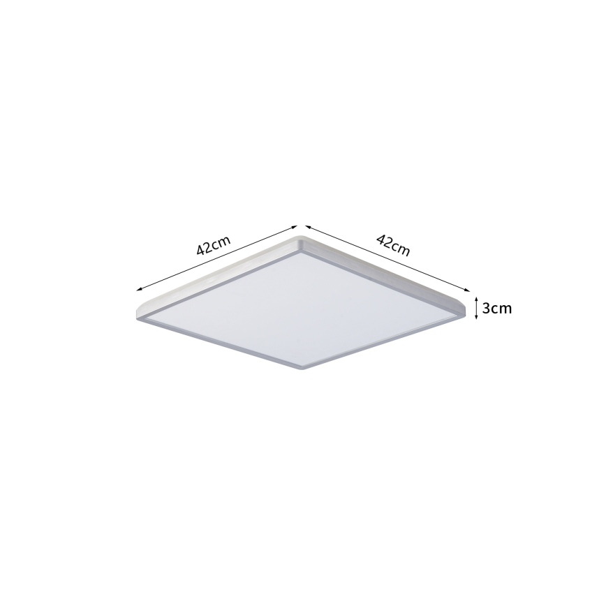 Brilagi - LED badkamerplafondlamp ULTRA SLIM LED/24W/230V 42x42 cm zilverkleurig IP54