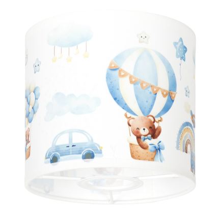 Brilagi - Universele BOBO-lampenkap voor E27, Ø 15 cm, wit/blauw met beertjes