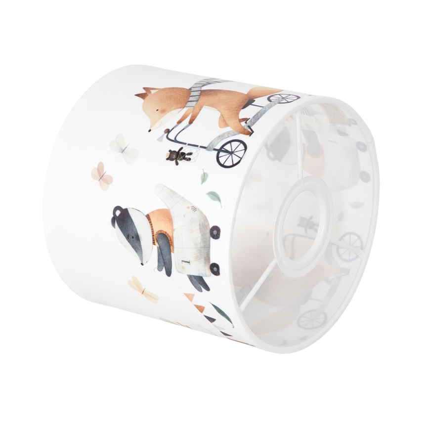 BRILAGI - Universele lampenkap BOBO E27 Ø 15 cm wit/dieren