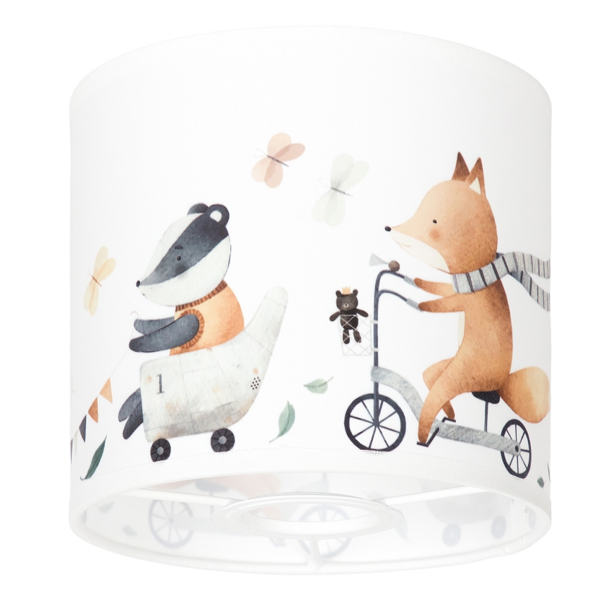 BRILAGI - Universele lampenkap BOBO E27 Ø 15 cm wit/dieren