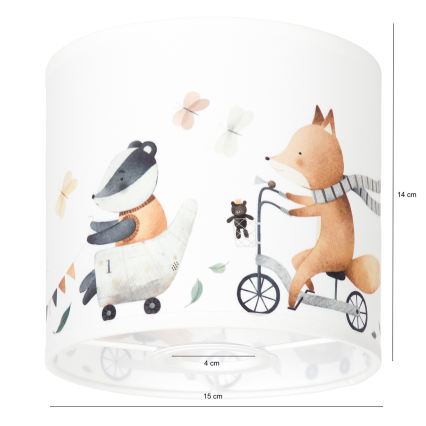 BRILAGI - Universele lampenkap BOBO E27 Ø 15 cm wit/dieren