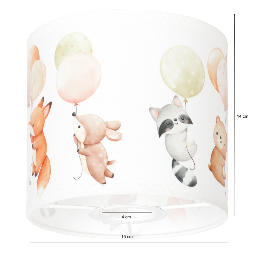 BRILAGI - Universele lampenkap BOBO E27 Ø 15 cm wit/dierenmotief