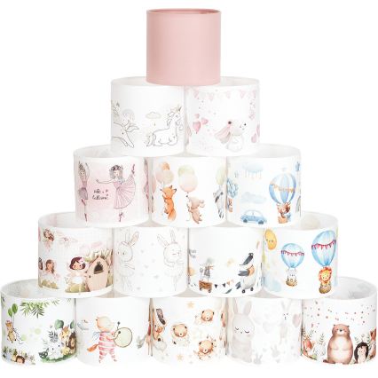 Brilagi - Universele lampenkap BOBO E27 Ø 15 cm wit/dierenmotief