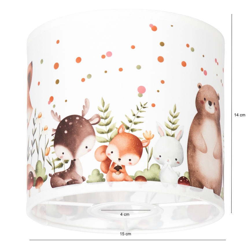 BRILAGI - Universele lampenkap BOBO E27 Ø 15 cm wit/dierenmotief