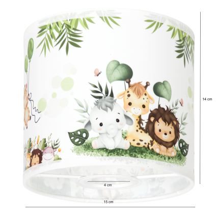 BRILAGI - Universele lampenkap BOBO E27 Ø 15 cm wit/groen/jungle