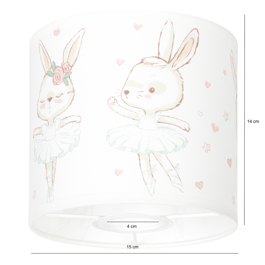 BRILAGI - Universele lampenkap BOBO E27 Ø 15 cm wit/konijntjes