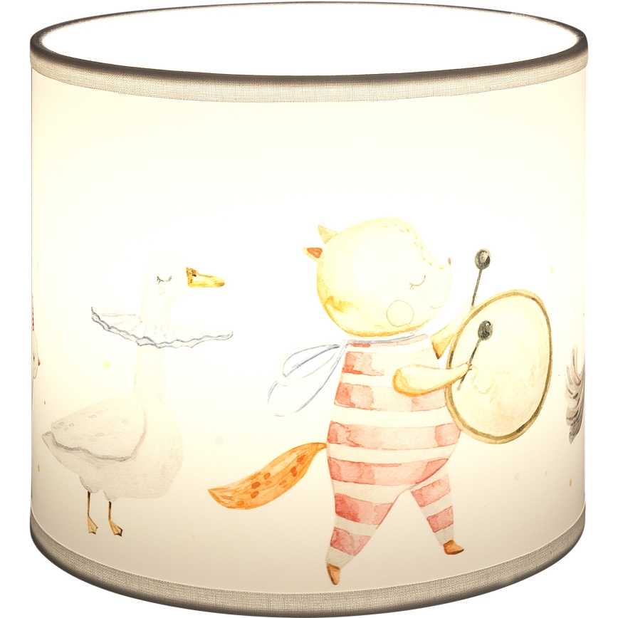 Brilagi - Universele lampenkap BOBO E27 Ø 15 cm, wit met dierenmotief
