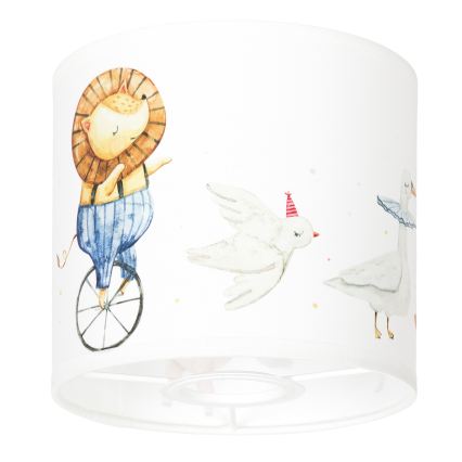 BRILAGI - Universele lampenkap BOBO E27 Ø 15 cm, wit met dierenmotief