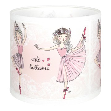 Brilagi - Universele lampenkap BOBO E27 Ø 15 cm wit/roze/ballerina's