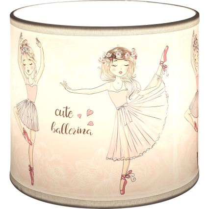 Brilagi - Universele lampenkap BOBO E27 Ø 15 cm wit/roze/ballerina's