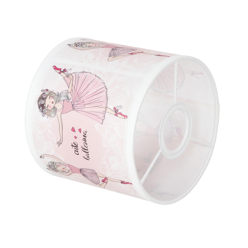 Brilagi - Universele lampenkap BOBO E27 Ø 15 cm wit/roze/ballerina's