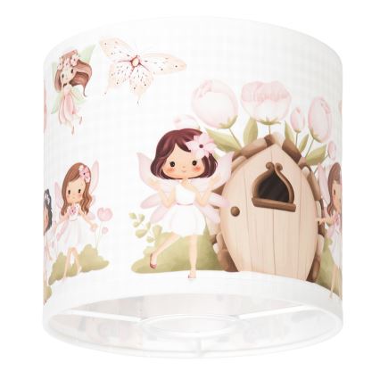 Brilagi - Universele lampenkap BOBO E27 Ø 15 cm wit/roze/feeën