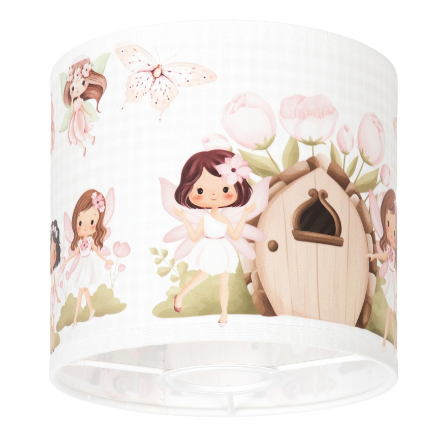 Brilagi - Universele lampenkap BOBO E27 Ø 15 cm wit/roze/feeën