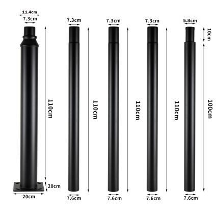 Brilagi - URBANSPARK LED straatlamp met 5 m mast LED/120W/230V zwart IP65