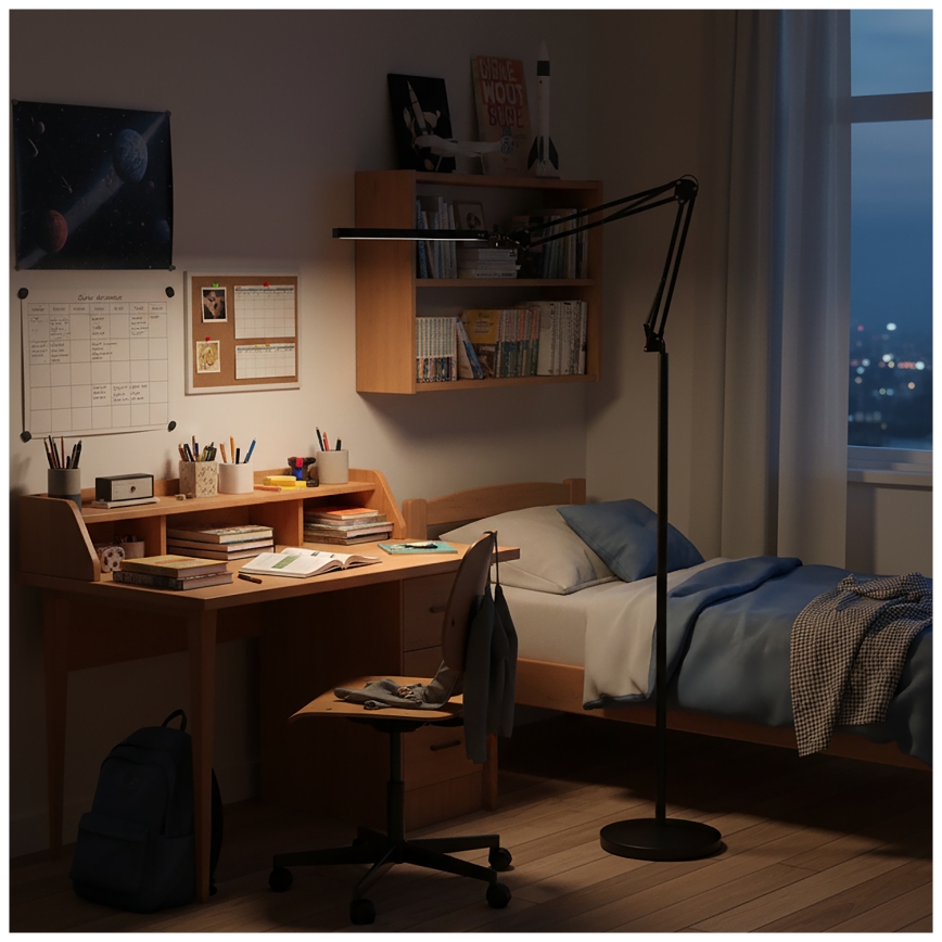 Brilagi - Dimbare flexibele vloerlamp VARIO LED/14W/230V 3000-6000K 157 cm zwart