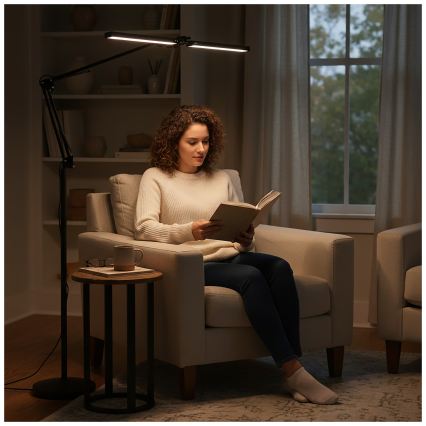 Brilagi - Dimbare flexibele vloerlamp VARIO LED/14W/230V 3000-6000K 157 cm zwart