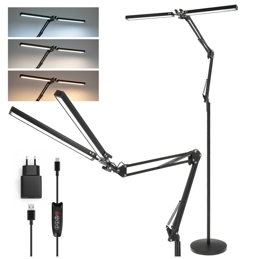 Brilagi - Dimbare flexibele vloerlamp VARIO LED/14W/230V 3000-6000K 157 cm zwart