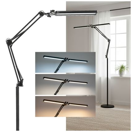 Brilagi - Dimbare flexibele vloerlamp VARIO LED/14W/230V 3000-6000K 157 cm zwart