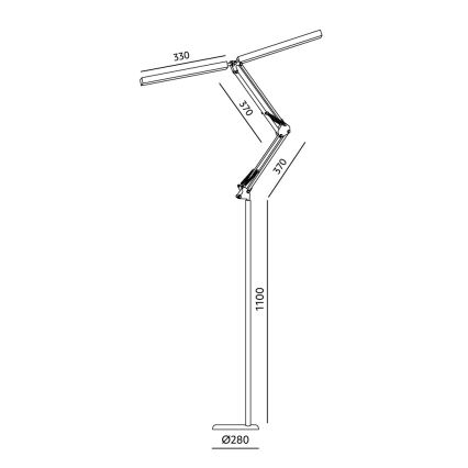 Brilagi - Dimbare flexibele vloerlamp VARIO LED/14W/230V 3000-6000K 157 cm zwart