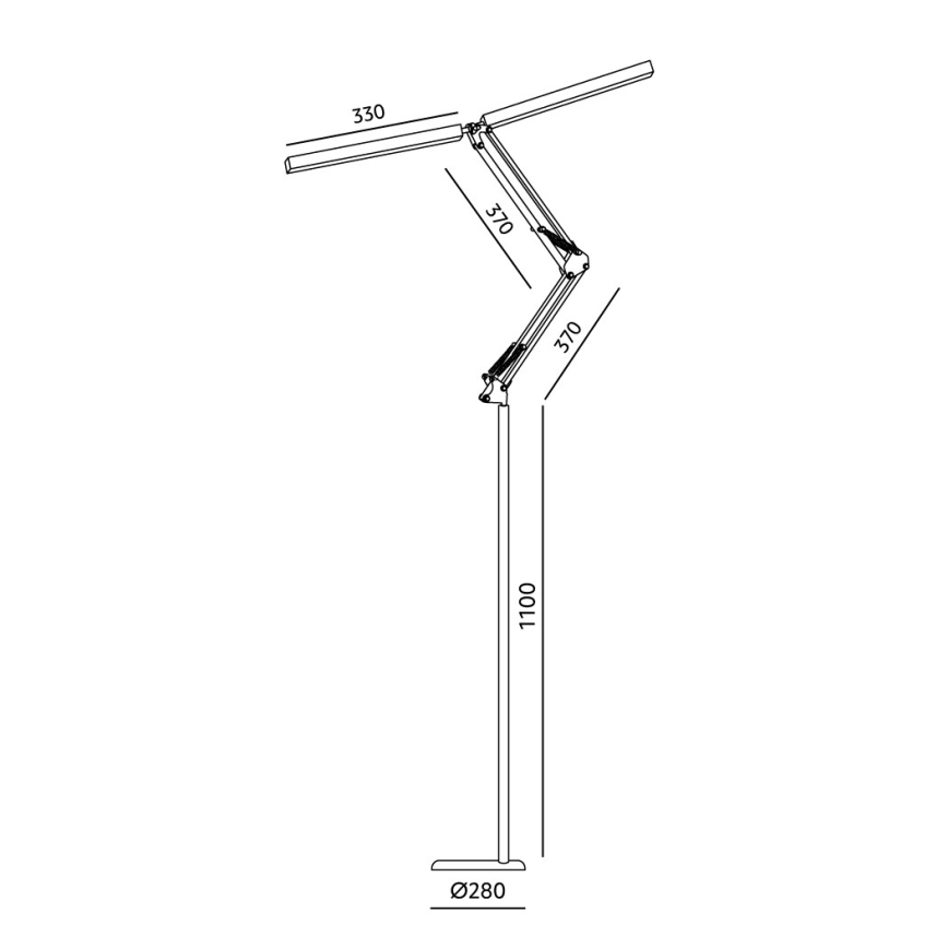 Brilagi - Dimbare flexibele vloerlamp VARIO LED/14W/230V 3000-6000K 157 cm zwart