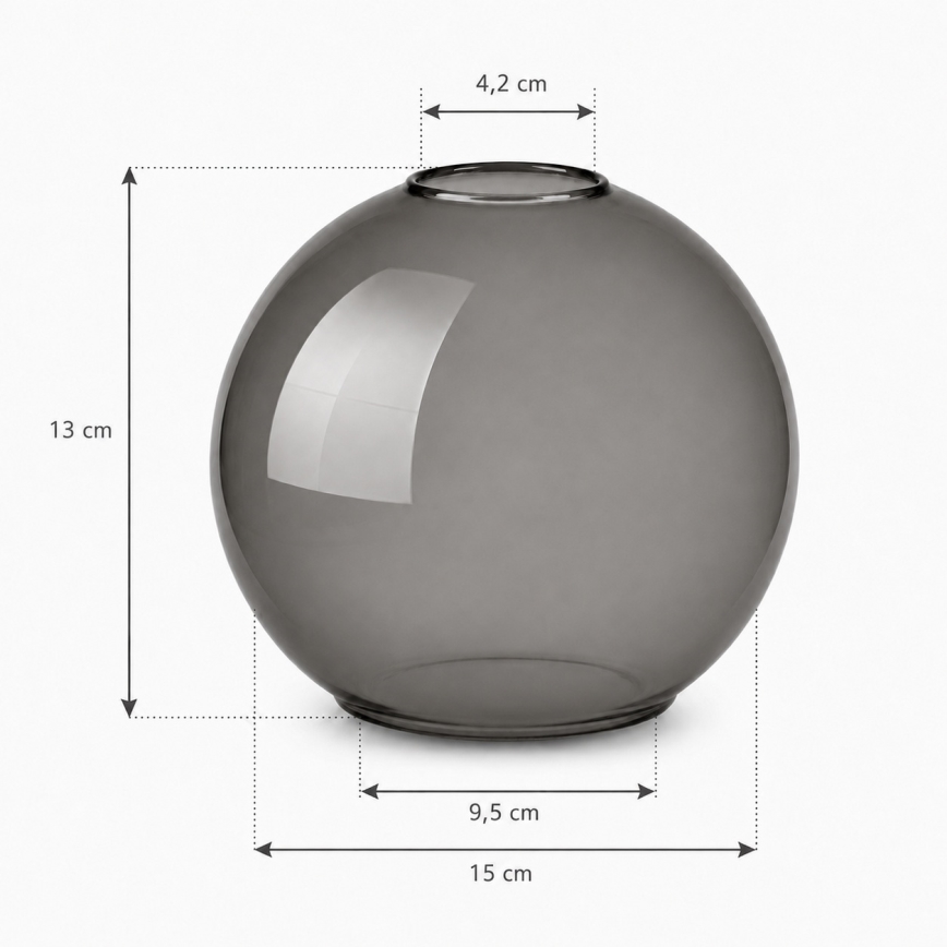 Brilagi - Vervangingsglas voor DIOR E27-kroonluchter, Ø 15 cm, rookgrijs
