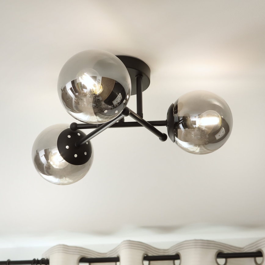 Brilagi - Vervangingsglas voor kroonluchter en lamp MALIVA E14 Ø 13 cm rookkleurig