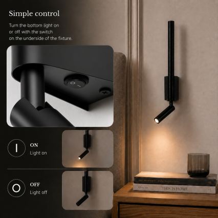 BRILAGI - VIXON LED-wandspot LED/3W/230V + LED/5W zwart CRI 90