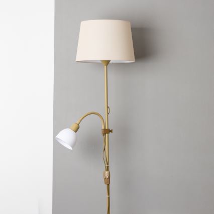 Brilagi - Vloerlamp CERIA 1xE27/100W/230V + 1xE14/25W goud/beige